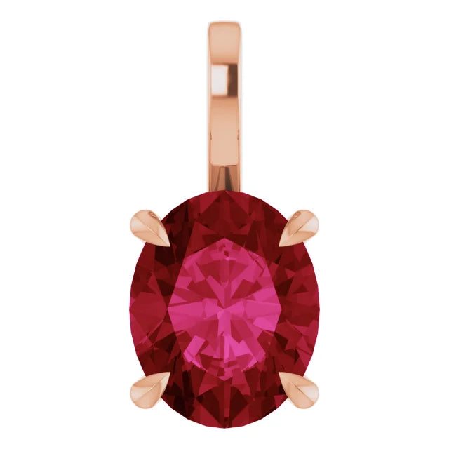 Oval Center 4 Claw Prongs Pendant and Necklace
