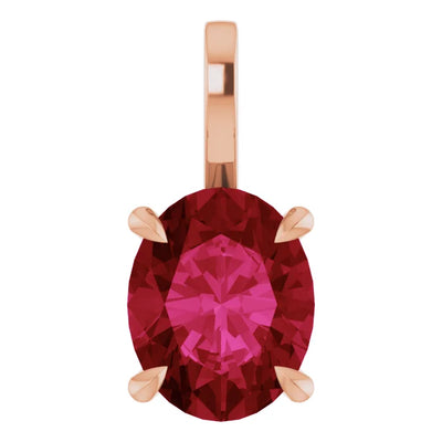 Oval Center 4 Claw Prongs Pendant and Necklace