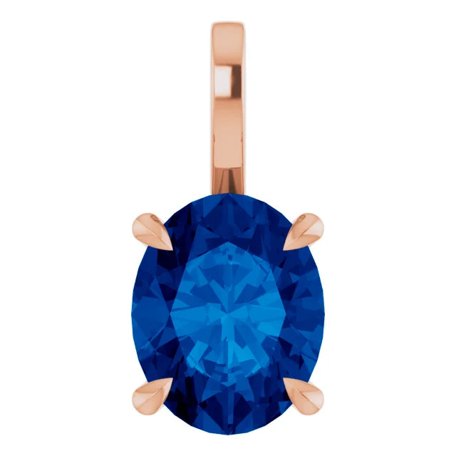 Oval Center 4 Claw Prongs Pendant and Necklace
