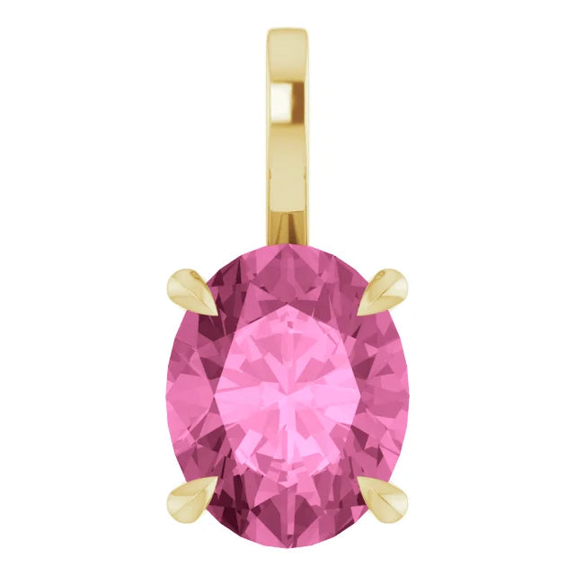 Oval Center 4 Claw Prongs Pendant and Necklace