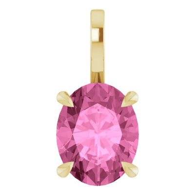 Oval Center 4 Claw Prongs Pendant and Necklace