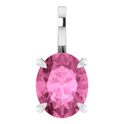 Oval Center 4 Claw Prongs Pendant and Necklace