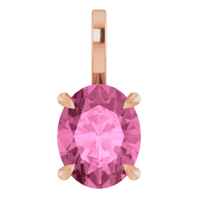 Oval Center 4 Claw Prongs Pendant and Necklace