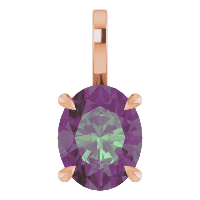 Oval Center 4 Claw Prongs Pendant and Necklace