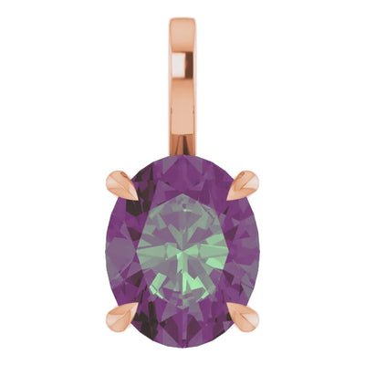 Oval Center 4 Claw Prongs Pendant and Necklace