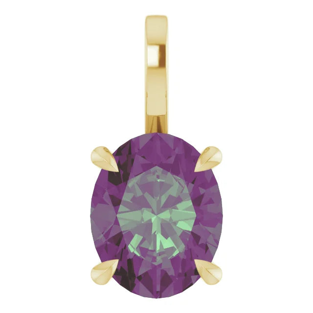Oval Center 4 Claw Prongs Pendant and Necklace