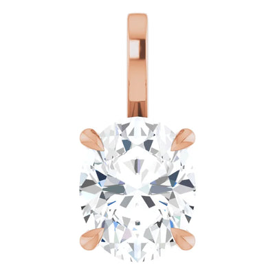 Oval Center 4 Claw Prongs Pendant and Necklace
