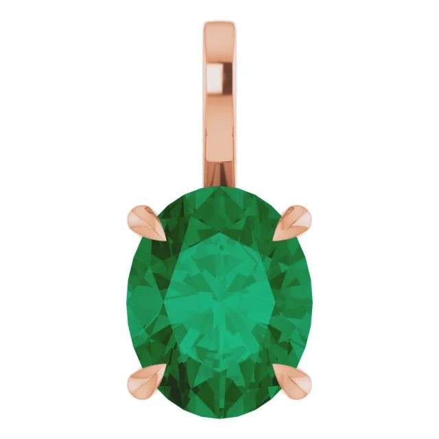 Oval Center 4 Claw Prongs Pendant and Necklace