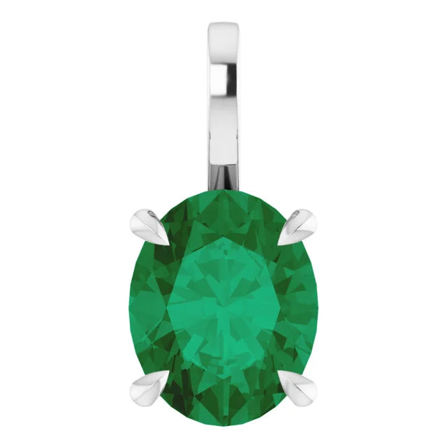Oval Center 4 Claw Prongs Pendant and Necklace
