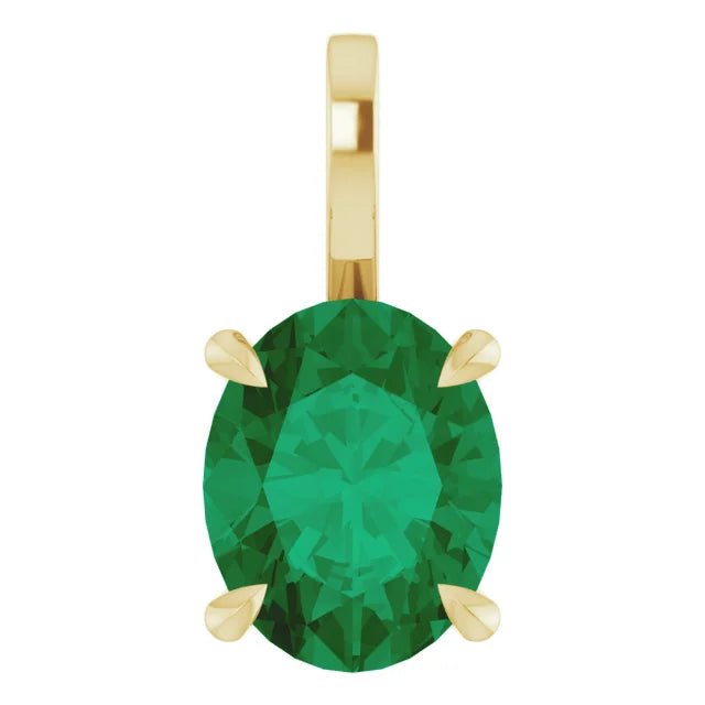 Oval Center 4 Claw Prongs Pendant and Necklace