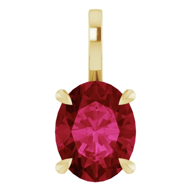 Oval Center 4 Claw Prongs Pendant and Necklace