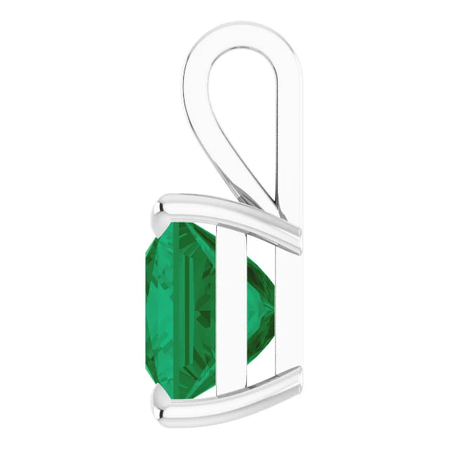 Square Princess Cut Center 4 Claw Prongs Pendant and Necklace