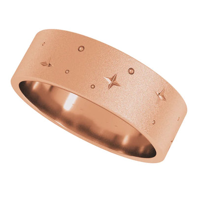 Eternity Star Glass Blast Finish Bold Band