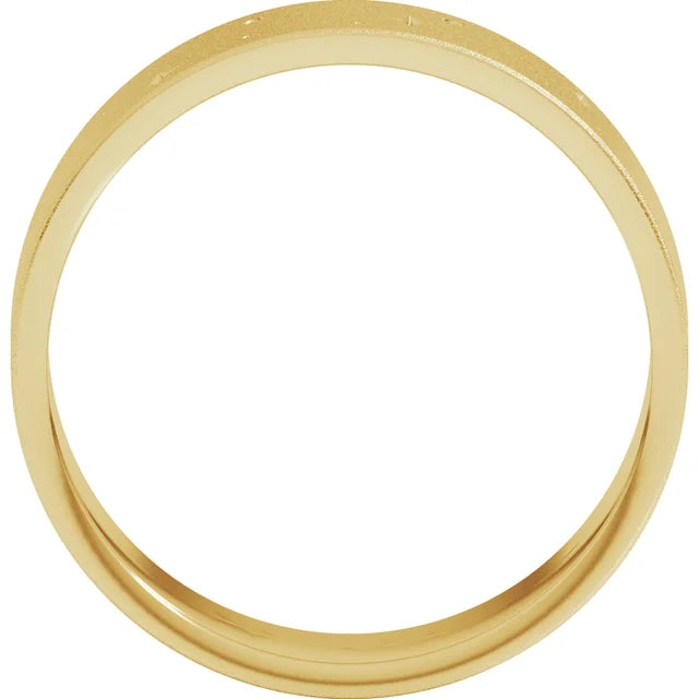 Eternity Star Glass Blast Finish Bold Band