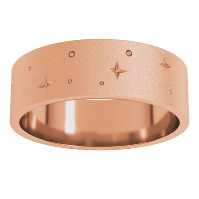 Eternity Star Glass Blast Finish Bold Band