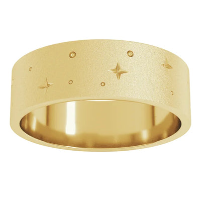 Eternity Star Glass Blast Finish Bold Band
