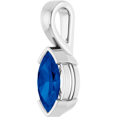 Marquise Center Half Bezel Pendant and Necklace