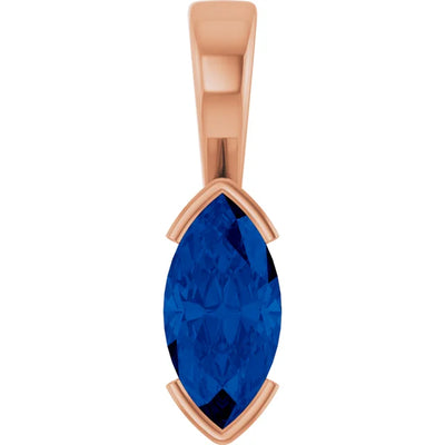 Marquise Center Half Bezel Pendant and Necklace
