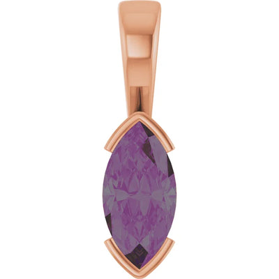 Marquise Center Half Bezel Pendant and Necklace