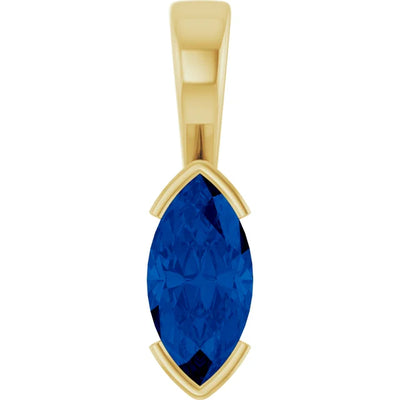 Marquise Center Half Bezel Pendant and Necklace