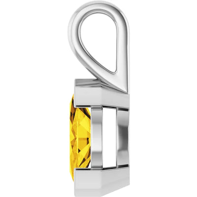 Marquise Center Half Bezel Pendant and Necklace