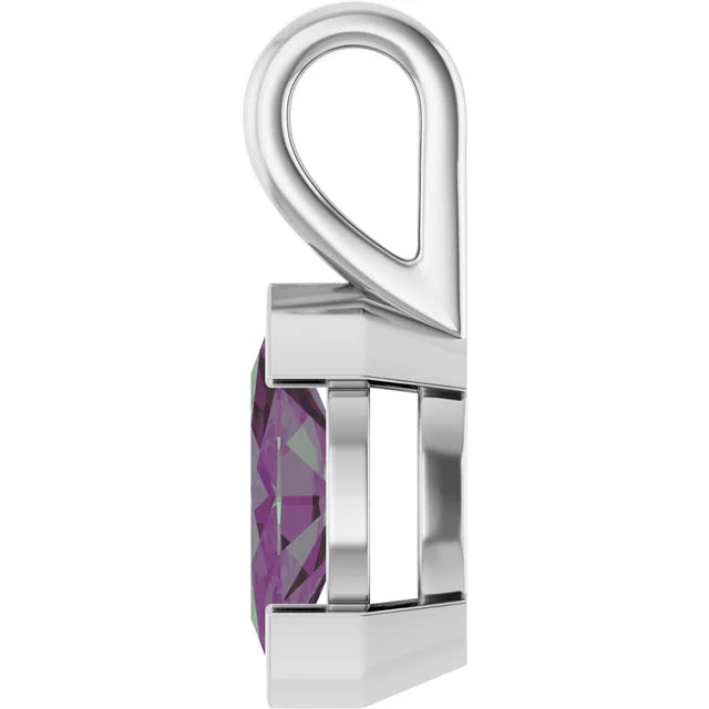 Marquise Center Half Bezel Pendant and Necklace