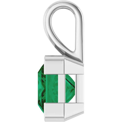 Square Princess Cut Center Half Bezel Pendant and Necklace