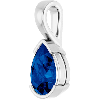 Pear Center Half Bezel Pendant and Necklace