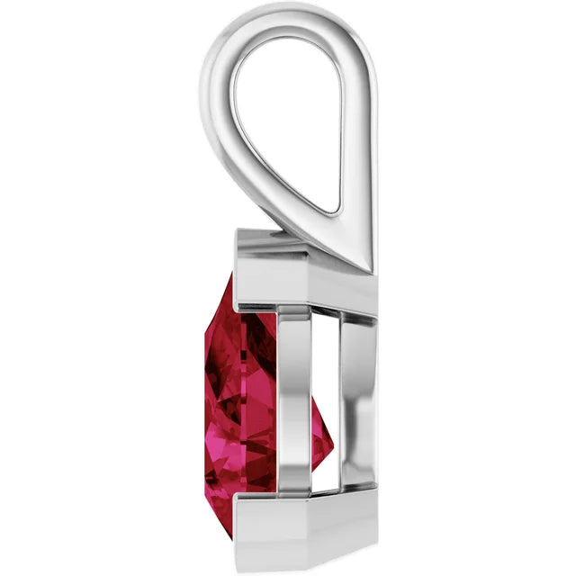 Pear Center Half Bezel Pendant and Necklace