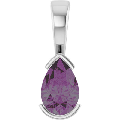 Pear Center Half Bezel Pendant and Necklace