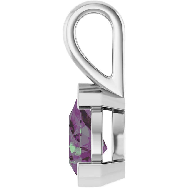 Pear Center Half Bezel Pendant and Necklace