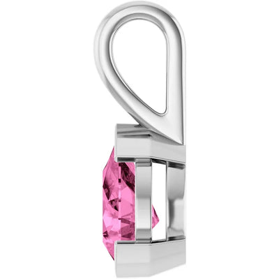 Pear Center Half Bezel Pendant and Necklace