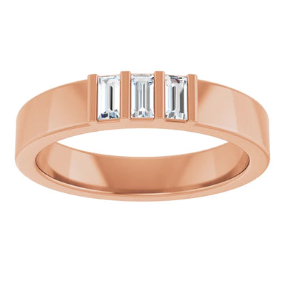3 Stone Baguette Bold Band