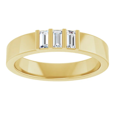 3 Stone Baguette Bold Band