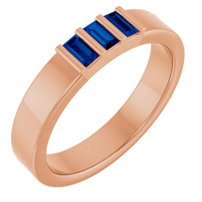 3 Stone Baguette Bold Band