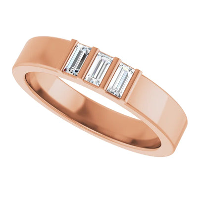 3 Stone Baguette Bold Band