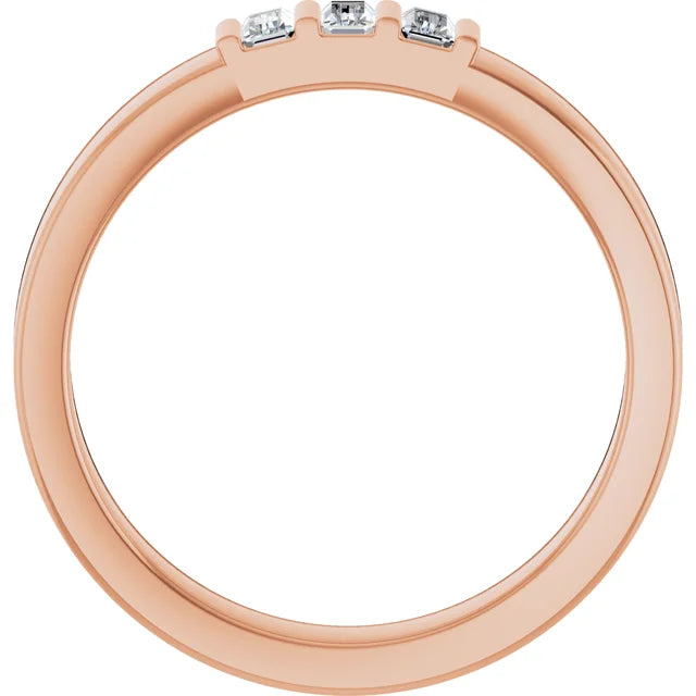 3 Stone Baguette Bold Band