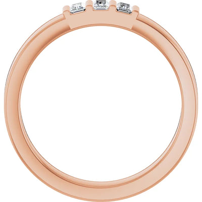 3 Stone Baguette Bold Band
