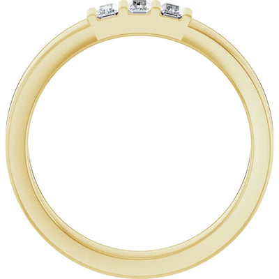 3 Stone Baguette Bold Band