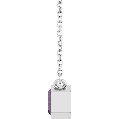 Emerald Center East West Bezel Set Pendant and Necklace