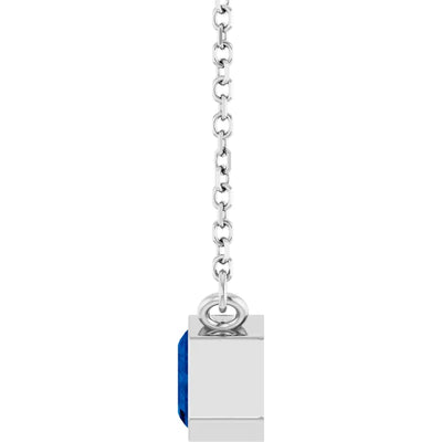 Emerald Center East West Bezel Set Pendant and Necklace