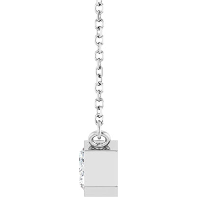 Emerald Center East West Bezel Set Pendant and Necklace