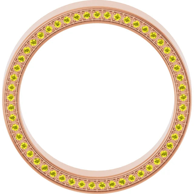 Round Eternity Front Edged Accented Full Eternity Bold Band
