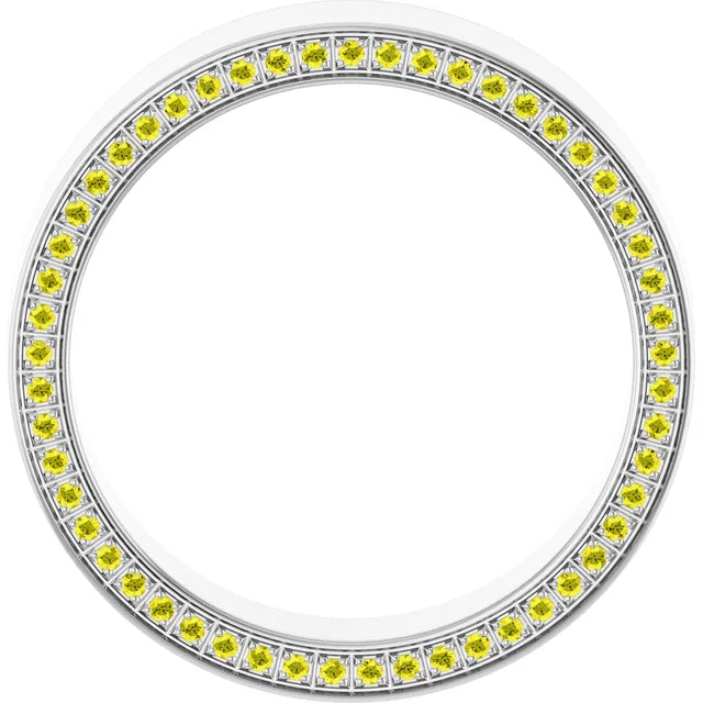 Round Eternity Front Edged Accented Full Eternity Bold Band