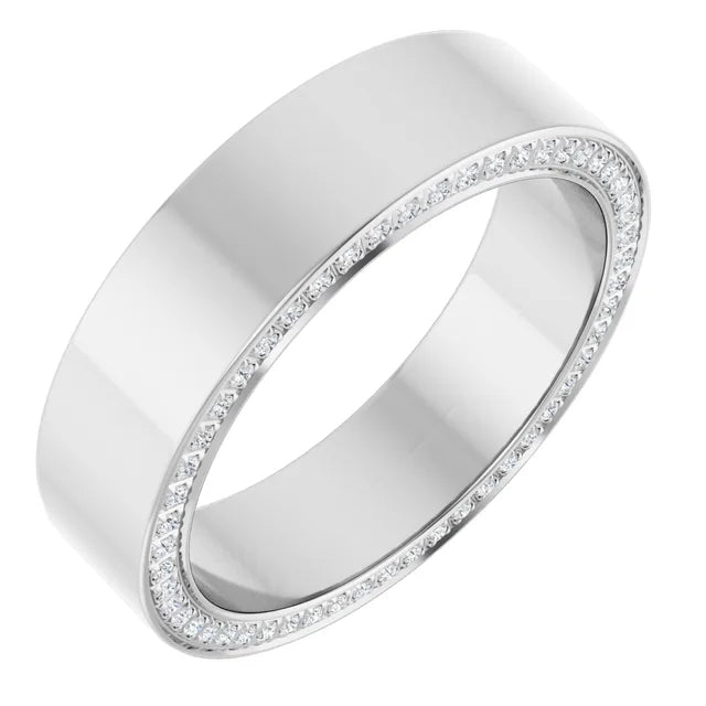 Round Eternity Front Edged Accented Full Eternity Bold Band