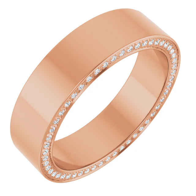 Round Eternity Front Edged Accented Full Eternity Bold Band