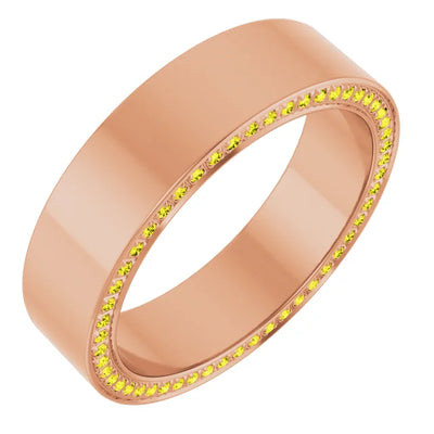 Round Eternity Front Edged Accented Full Eternity Bold Band