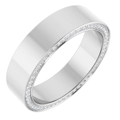 Round Eternity Front Edged Accented Full Eternity Bold Band