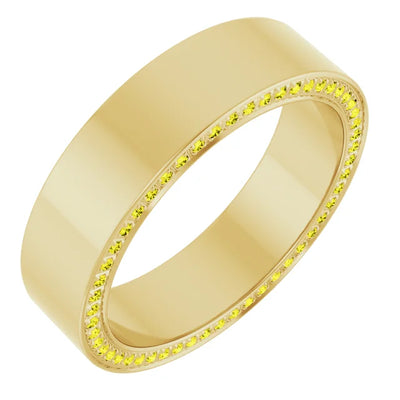 Round Eternity Front Edged Accented Full Eternity Bold Band