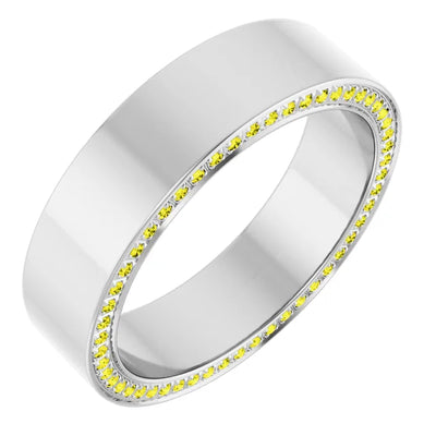 Round Eternity Front Edged Accented Full Eternity Bold Band